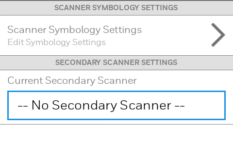 Scanner Symbology Settings