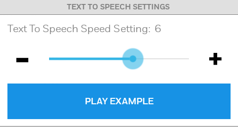 Text to Speech Settings