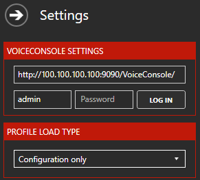 Talkman Startup Tool Settings Menu