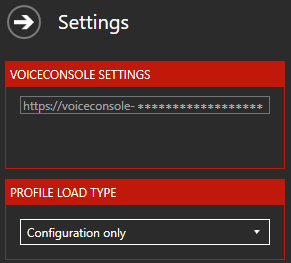 Talkman Startup Tool Settings Menu