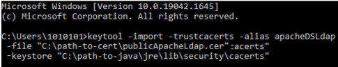 VoiceConsole Keytool Command