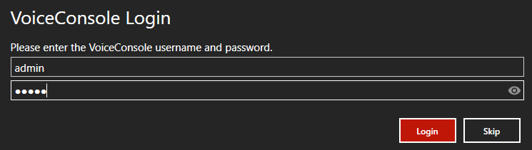Talkman Startup Tool VoiceConsole Login Talkman Startup Tool VoiceConsole Login